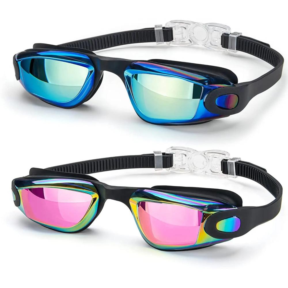 New Silicone Swimming Goggles Men Women Electroplating Colorful Adjustable Professional Swimming Glasses Waterproof Anti-UV