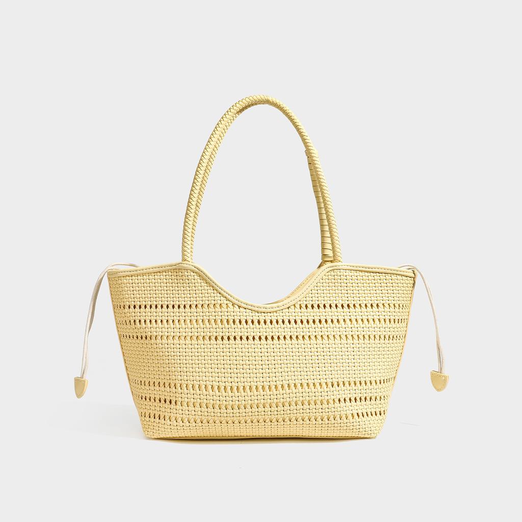 Fashion Handmade Hollow Niche Shoulder Underarm Bag Seaside Beach Woven Bag Large Capacity Portable Tote Bag