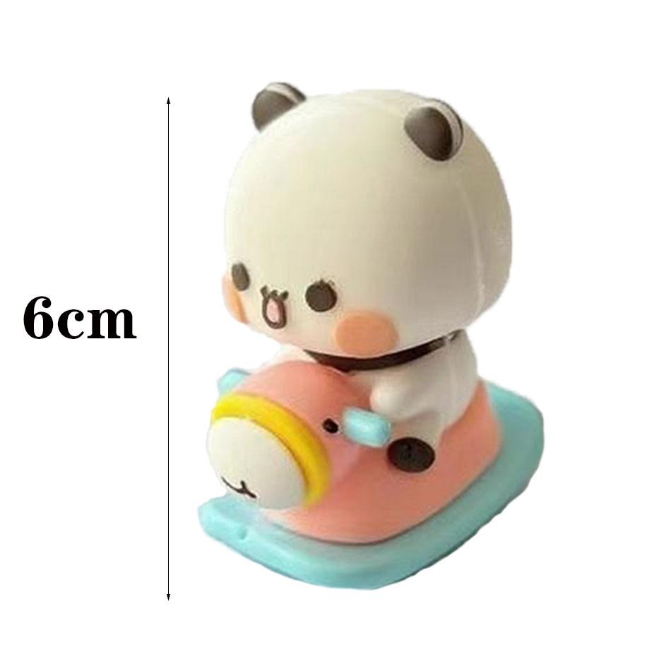 6CM Cute Kawaii Bubu Dudu Panda Bear Figure Cartoon Exciting Miniatures Collectible Animal Toy Doll Ornament Kid Friendly Entertaining Fun Play Safe