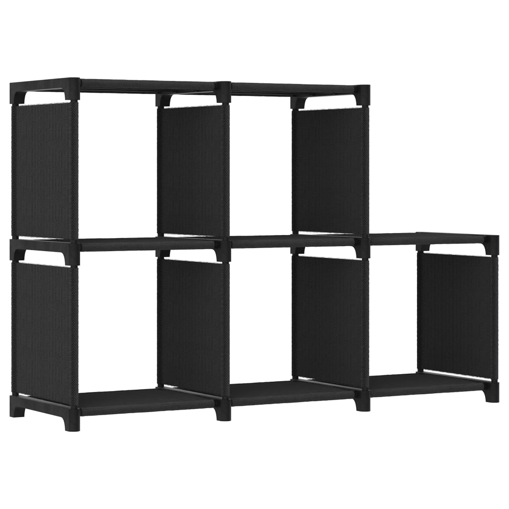 Cube Shelf with 5 Compartments Black 103 x 30 x 72.5 cm Fabric