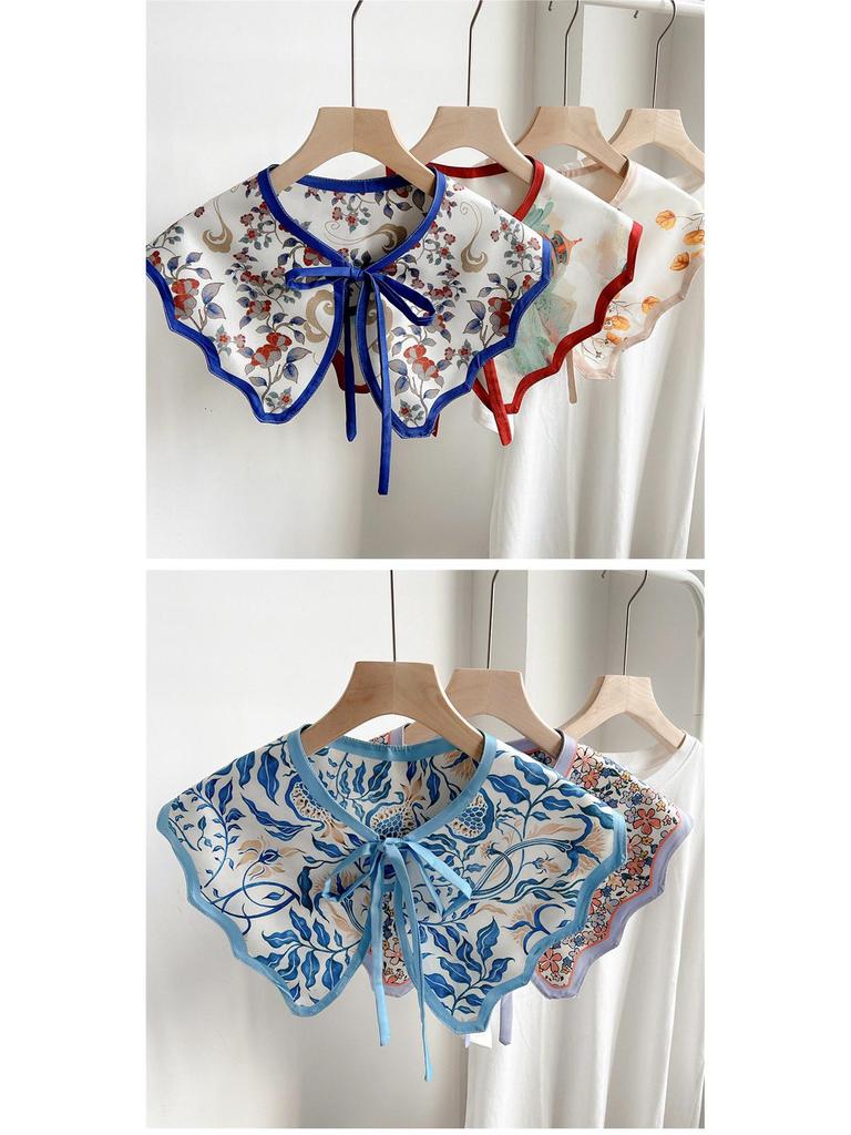 Women's Lightweight Shawl Scarf - Spring/Autumn, All-Match Print, Korean Chic Decorative False Collar