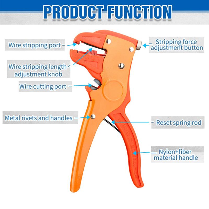 2 In 1 Automatic Quick Strip Quickstriper Wire Striper Self Adjusting Wire Stripper Multifunctional Wire Stripper Crimper Cable