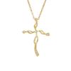 Elegant Gold Cross Pendant Necklace - Non-Fading Christmas Gift Clavicle Chain
