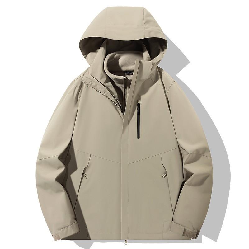 Men Women 3-in-1 Detachable Hooded Windproof Waterproof Outdoor Jacket With Fleece Liner Hiking Camping Cycling Winter