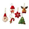 Filz-Weihnachtsbaum Hängende Ornamente Weihnachtsmann Schneemann Stern Weihnachten Deko Set von 6