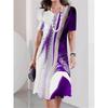 Elegant Fashion Tie-dye Style Women Mini Dress Short Sleeve 3D Printed Gradient Street Ladies Dress Casual Dress
