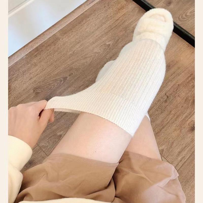 Stockings Winter Solid Color Thigh High Medias Over The Knee Cute Lolita Socks Woman Thick Warm Stockings Long Leg