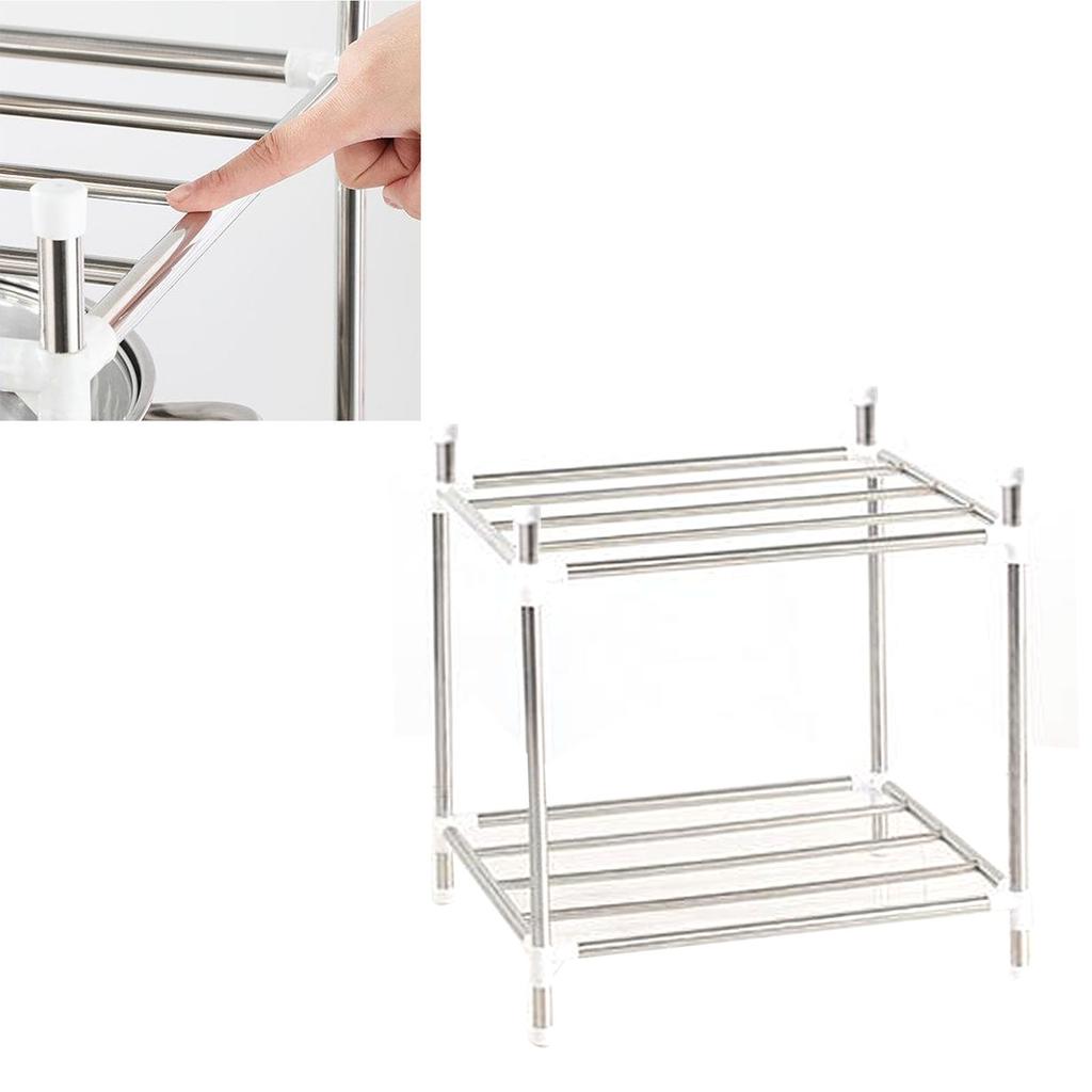 2vrstvé nerezové kuchyňské police koupelnové police zesílené zvýšené úložné regály