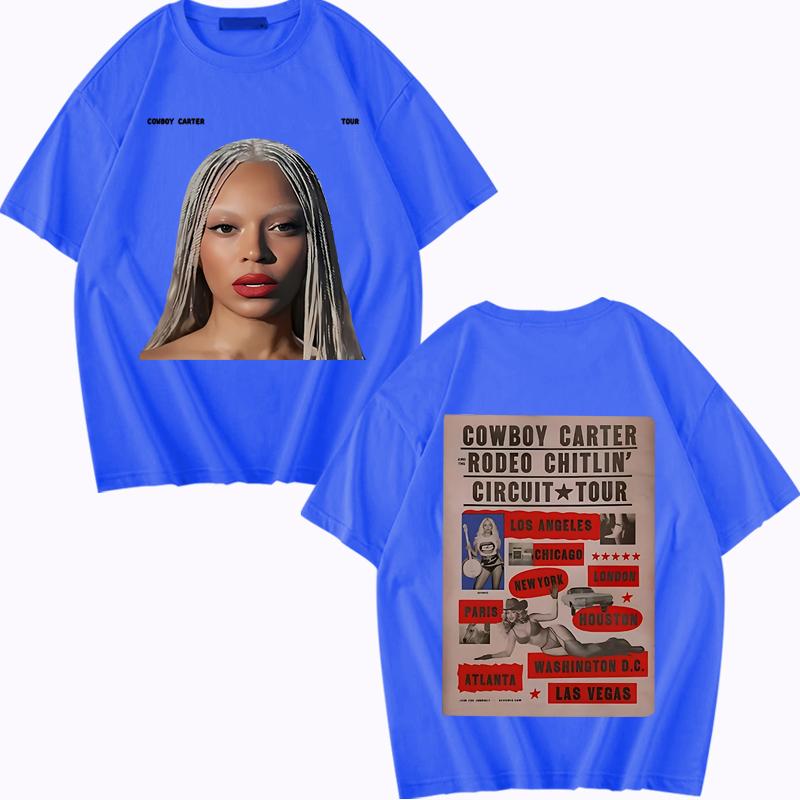 Beyoncé Cowboy Carter Tour 2025 TShirt Men Women Oversized 100% Cotton Hot Sale Short Sleeve Summer Print Unisex Plus Size Tops
