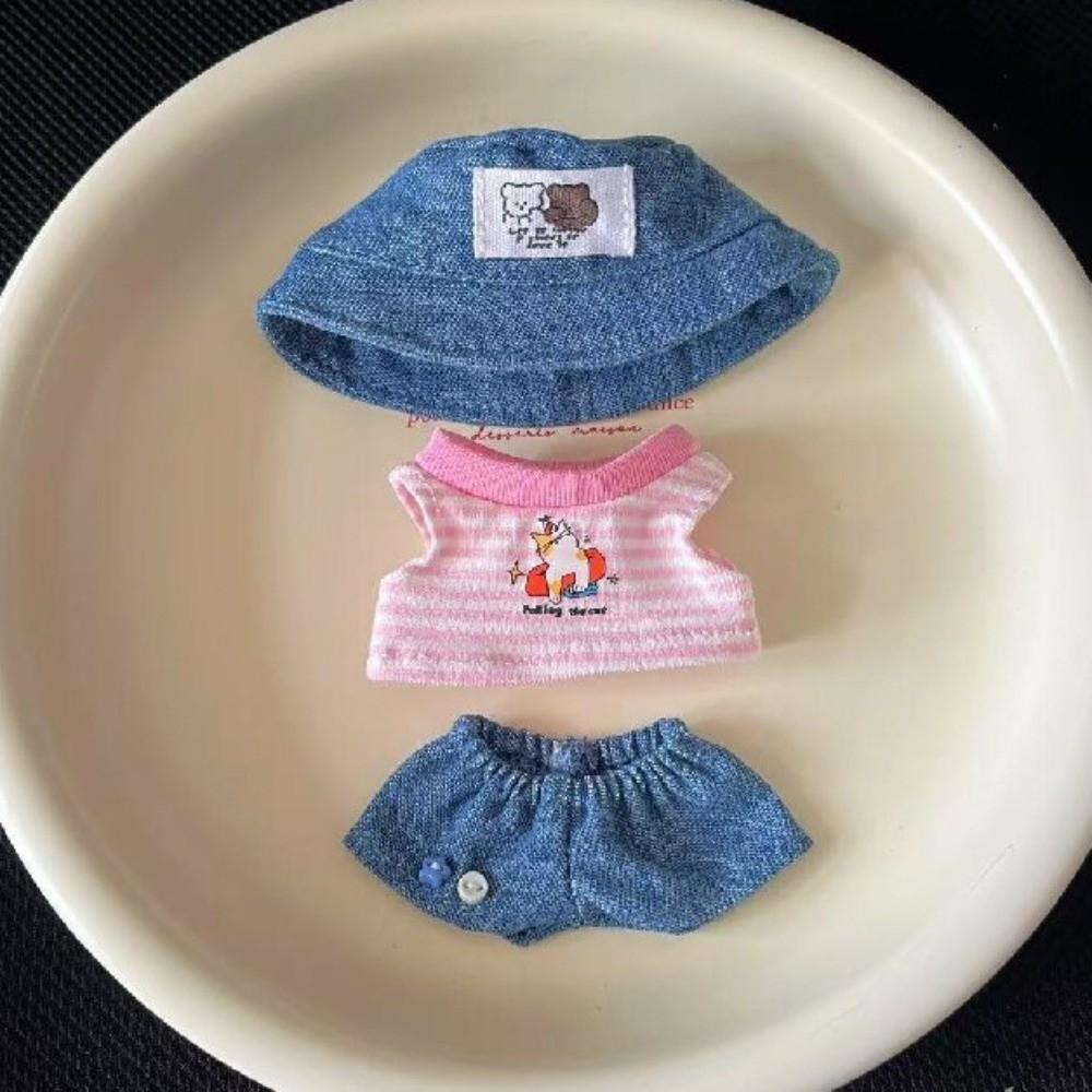 1 set Summer Set 20cm Cotton Doll's Clothes Cowboy Hat 10cm Doll Clothes  Children's Gift