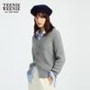 Teenie Weenie Women's Retro Cable Knit V-Neck Sweater