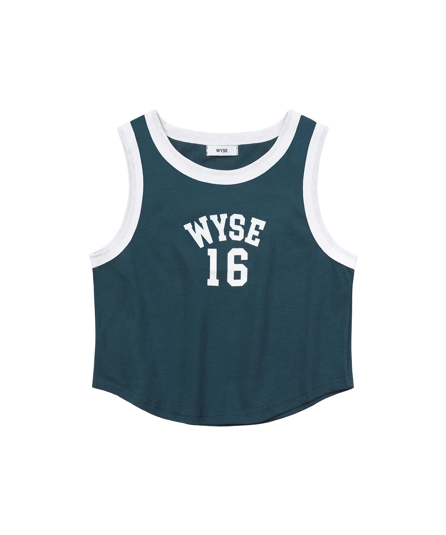 Wise Sixteen Combi Crop Sleeveless Top (Navy) Free