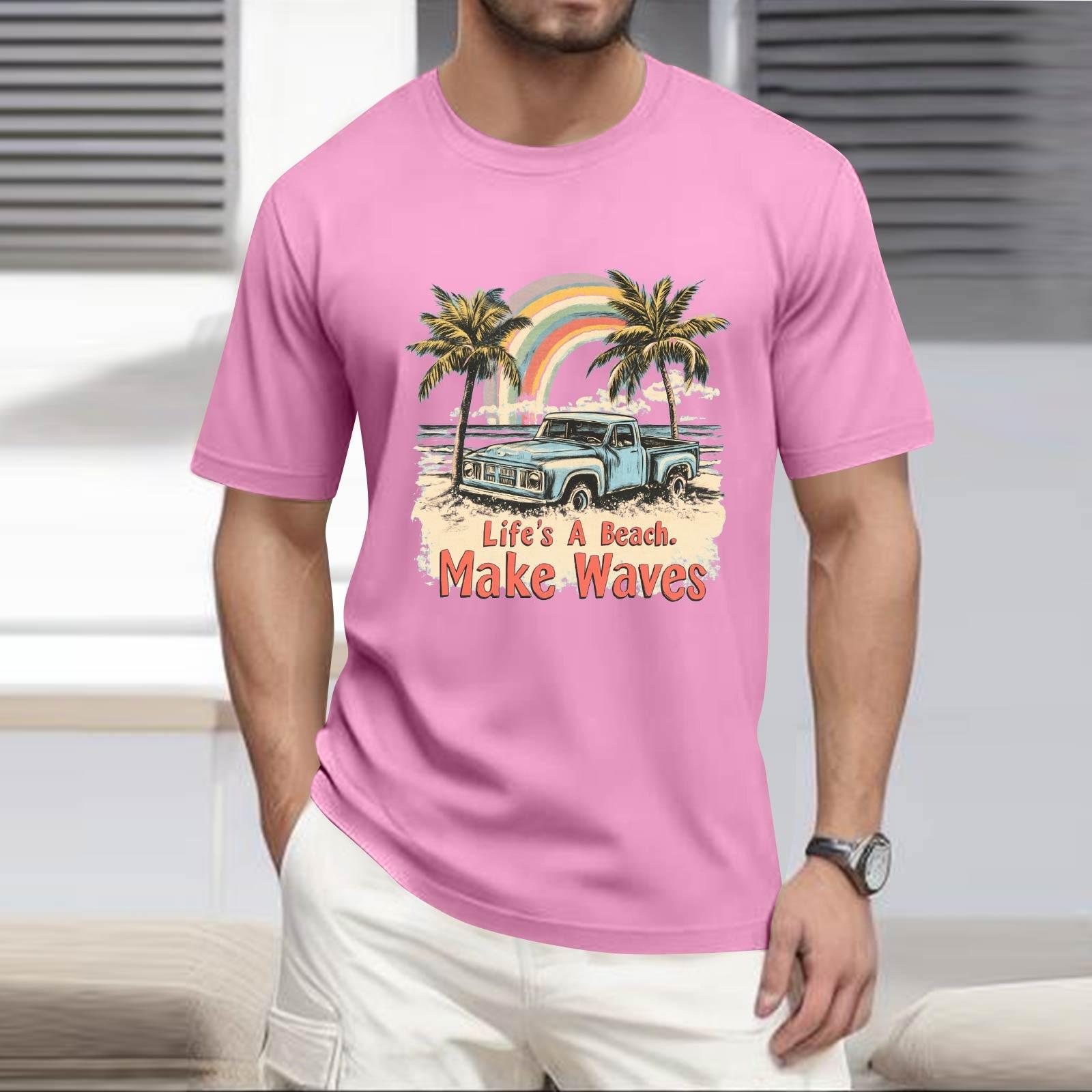 

Мужская рубашка с воротником-стойкой и коротким рукавом, свободная рубашка для отдыха и отдыха, мужская XXXL розовый