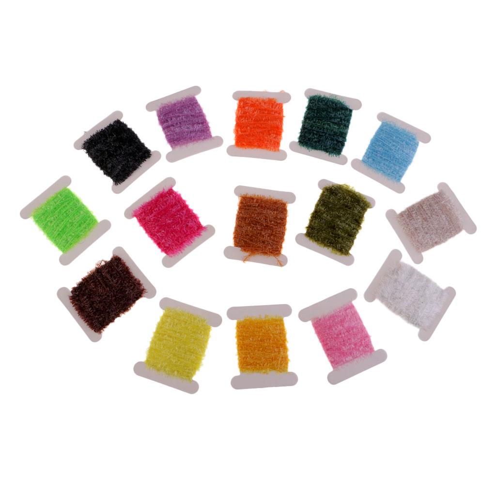 15 Colors Ice Cards Fly Tying Materials Tinsel Cactus Chenille Crystal Body