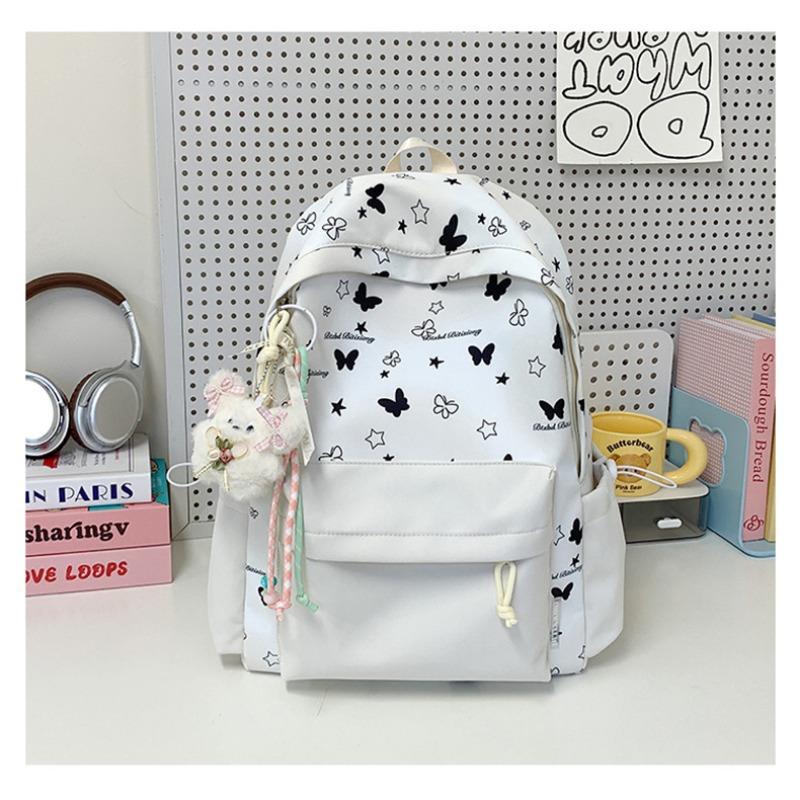 The New Schoolbag Is High-value, Fresh, Sweet, Literary and Cute Butterfly Backpack, Light Travel Backpack for Junior High School Students