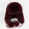 On Sale Real Fox Fur Women's Russian Ushanka Aviator Trapper Snow Skiing Hats Caps Earflap Winter Ladies Fox Fur Bomber Hat