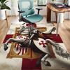 Cross Templars Knight Polyester Carpet, Soft Indoor Mat for Office Chair, Living Room, Computer Desk - Decorative Home Office Rug Design