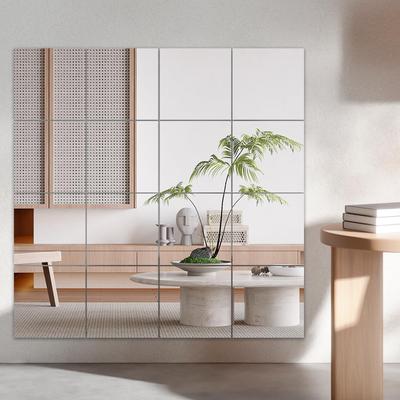 Set of 16 Stick Full Body 30cm X Unbreakable Mirror That Can Be Stuck Acrylic for Freely No Drilling Lightweight Pieces, On, Mirror, 30cm, Anywhere,