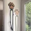 Creative Wooden Dog Leash Wall Hook with Paw Print