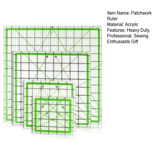 Yousheng 4Pcs Acrylic Quilting Ruler 4.5/6/9.5/12.5-Inch Square Fabric Cutting Patchwork Ruler with Clear Mark DIY Sewing Craft Projects Template