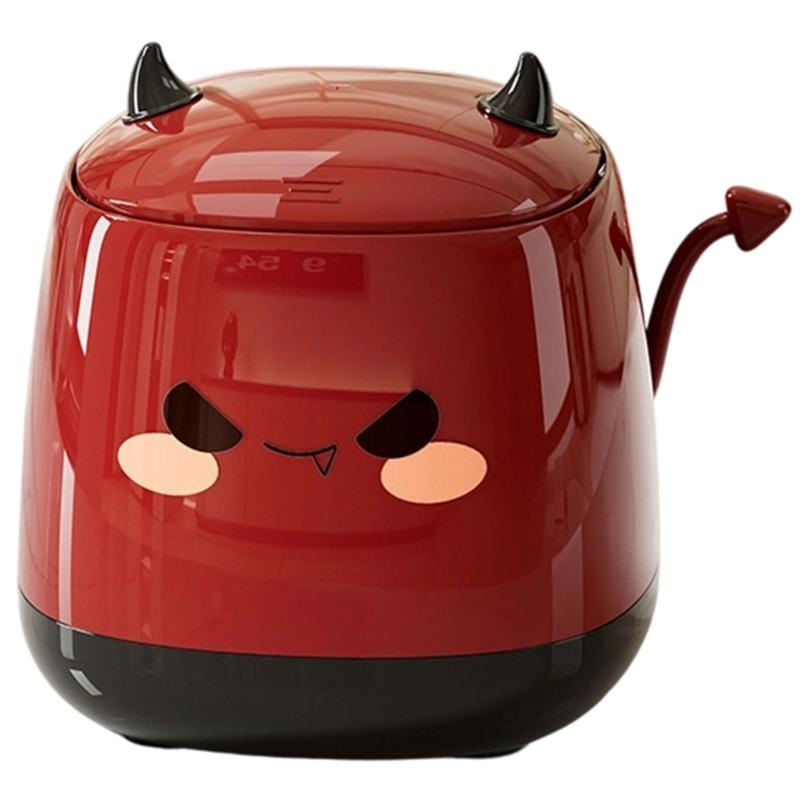 Press Lid Design Desktop Trash Can With Odor Locking Function Devil Shape Waste Container For Home Office Bedroom Decors