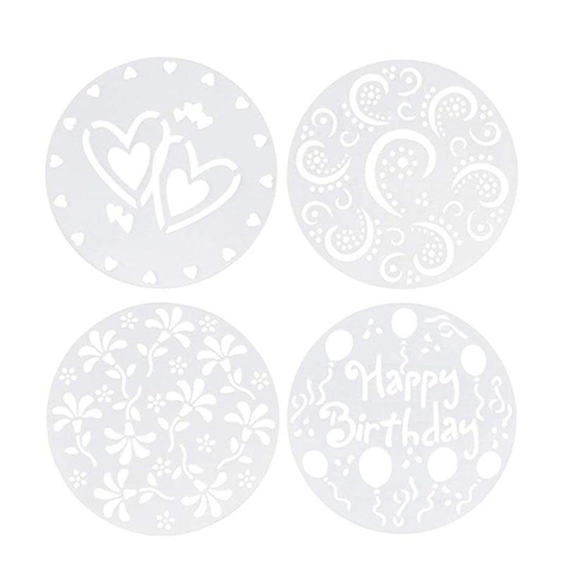 Reusable Cake Decorating Templates for Desserts Coffee Art Baking Birthday Party Lace Floral Designs Pastry DIY Decorating Tools