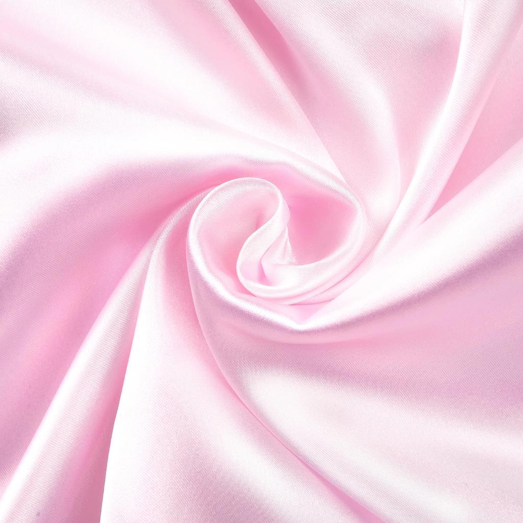 [LittleForBig] Unisex Glänsande Satinkjol Cheerleader Sissy Silkeslen Ärmlös Klänning, Rosa, Storlek L