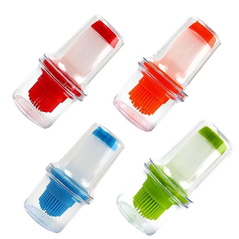 Press Grill Portable Oil Bottle Brush Storage Cover Kitchen Barbecue Gadget