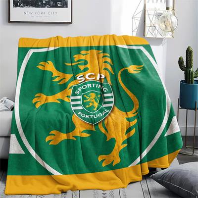 1 Τμχ Φανελένια Κουβέρτα με Εκτύπωση Sporting FC, Υψηλής Ποιότητας, Άνετη για Όλες τις Εποχές, Διακόσμηση Σπιτιού, Ζεστασιά και Άνεση, Ιδανική για Δώρα