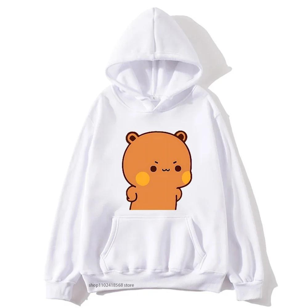 Cute Bubu Is Yelling At Dudu Hoodies for Men's Sweatshirt Women Couple Clothes Panda Bear Casual Kawaii Tops Fleece