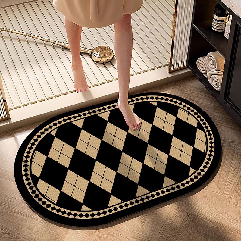 Toiletvloermat Franse badkamervloermat Antislip absorberende toiletdeur toilet diatomeeënaarde vloermat Sneldrogende mat 40*60cm