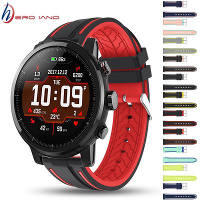 22mm Uhrenarmbänder für Xiaomi Amazfit Pace Stratos 3 2 2s Armband Silikonarmband für Amazfit Gtr 47mm 2 3 Armband Weiches Handgelenk Correa