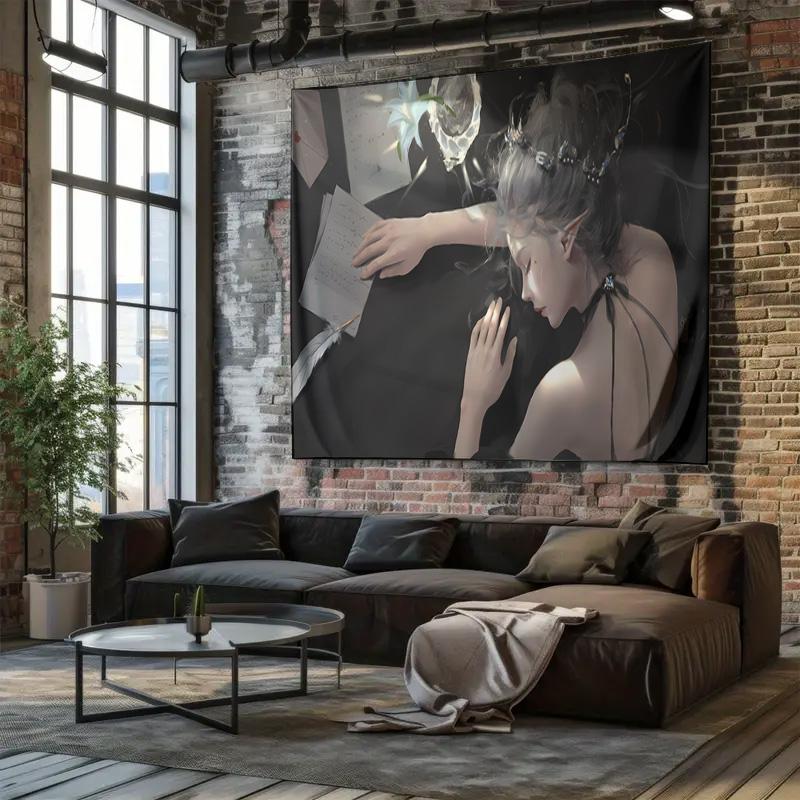 Fantasy Fairy Wall Art  Ethereal and Modern Decorative Tapestry