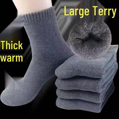 Herren-Dicke Fleecefutter-Frotteesocken - Warme mittelhohe Wintersocken
