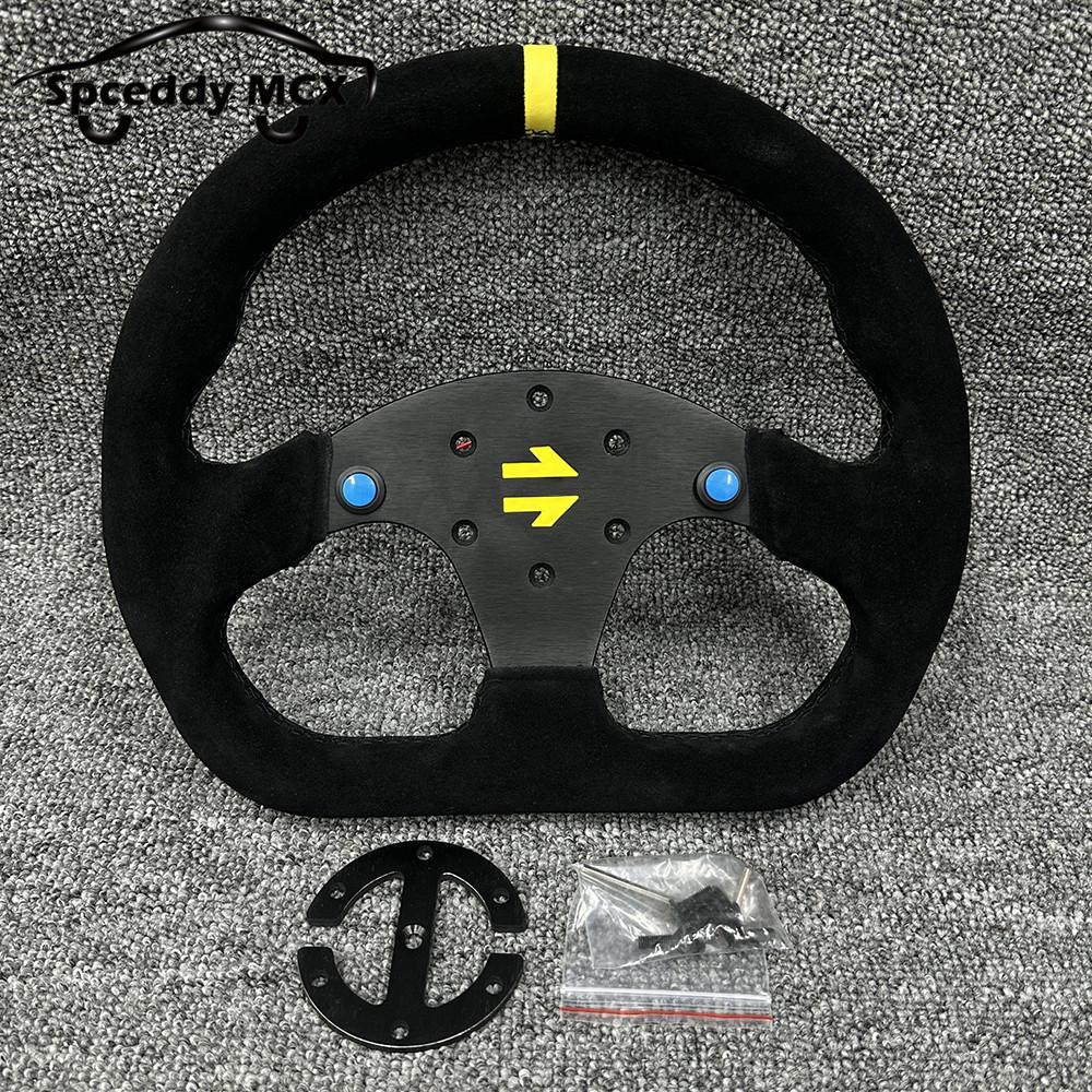 Type D 13inch 325mm Car Gaming Simulation Racing Steering Wheel Suede Leather Universal 6 Bolt 70mm Car Sports Steering Wheel