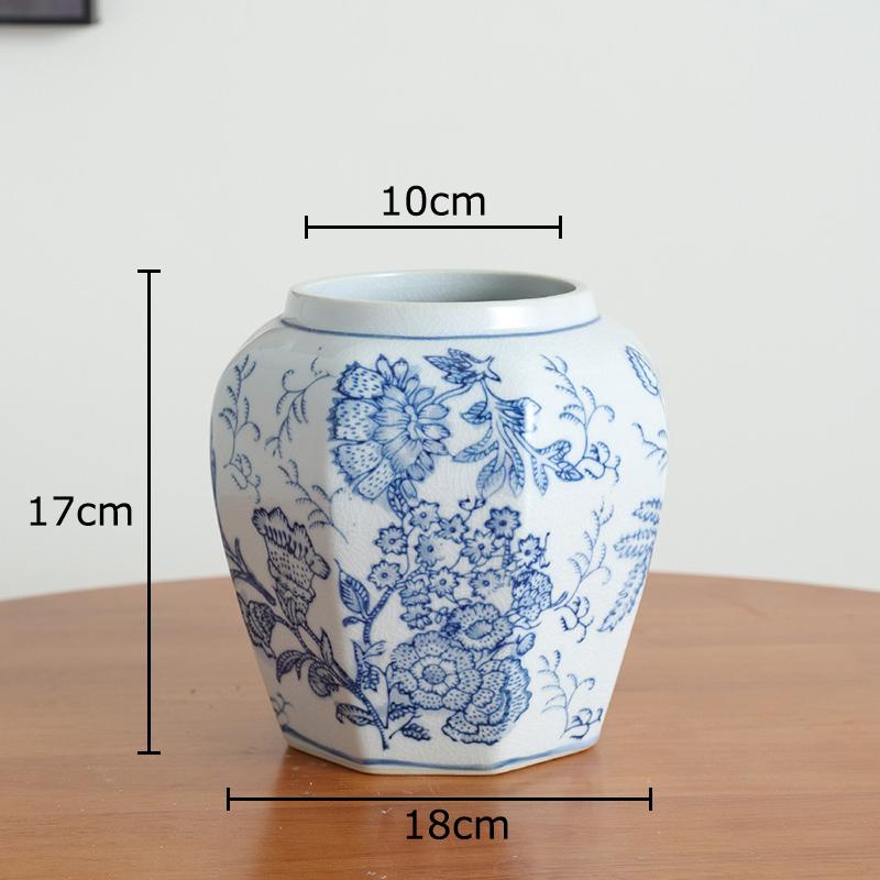 Blue and White Porcelain Vase Plant Pot Table Decoration Flowers Arrangement Multiple Styles Flower Vases Room Aesthetic Decor