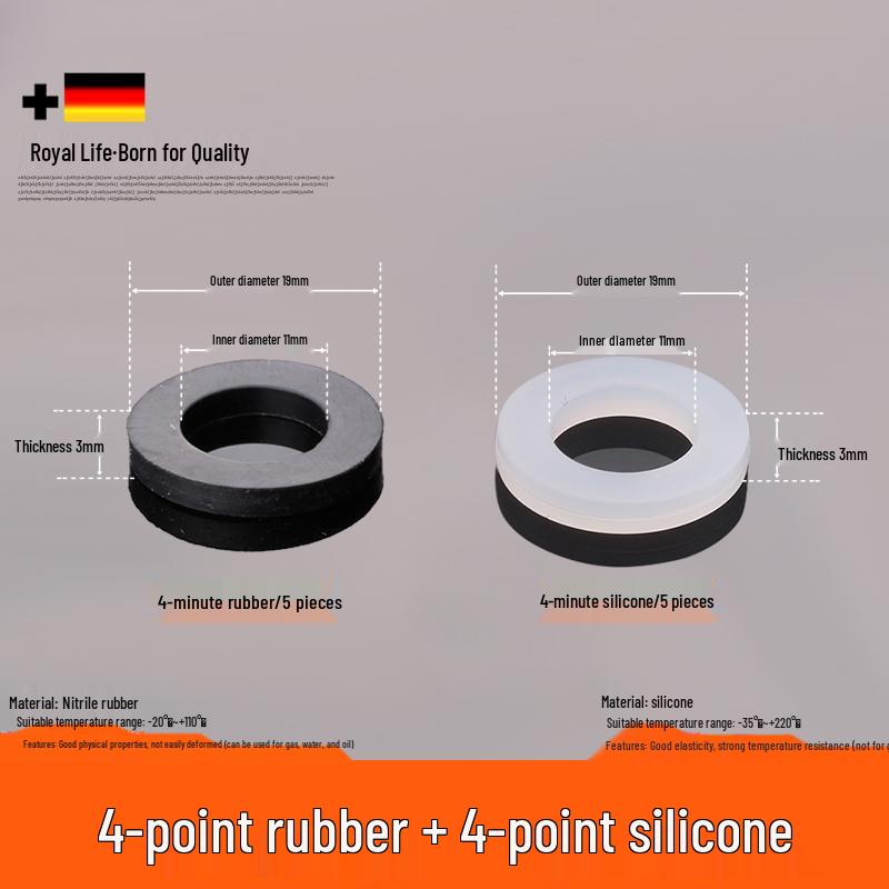 Black Rubber Silicone Waterproof Gasket Seal Washer for Water Heater & Shower - Nitrile Thickened, 4-6 Minutes