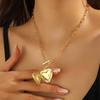 Necklace for Women Jewelry Metal Hollowed Out Heart Floral Niche Design Sense Can Open Love Heart Photo Box Pendant Necklace Elegant Necklace