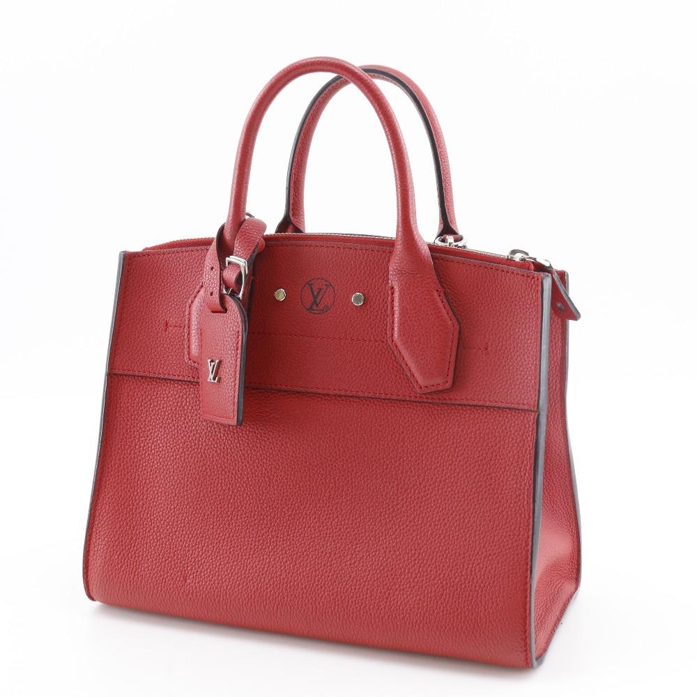 LOUIS VUITTON City Steamer PM Handbag M53030 2WAYShoulder Rouge Red Calfskin Women Used