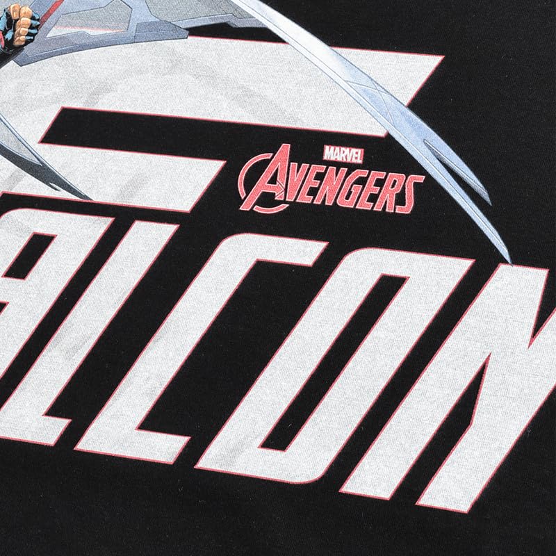 EVERSOUL Marvel T-Shirt, Short Sleeve, Falcon, Captain America, American Comics, Avengers, Gift, Unisex, Black, Size M [Parallel Import]