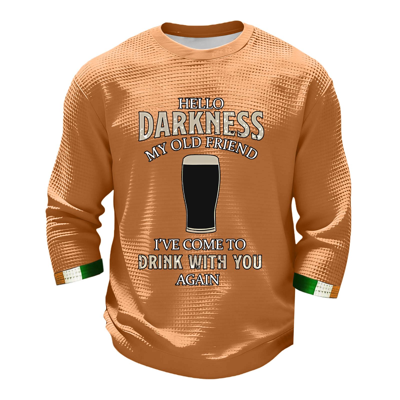 

Men s Fashion Long Sleeve T-Shirt St. Patrick s Day Shirt XXXXL помаранчевий