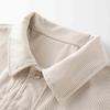 Herren Freizeit Einfarbiges Cord Revers Jacke, Herren Locker Und Weich Stoff Knopf Hemd Jacke