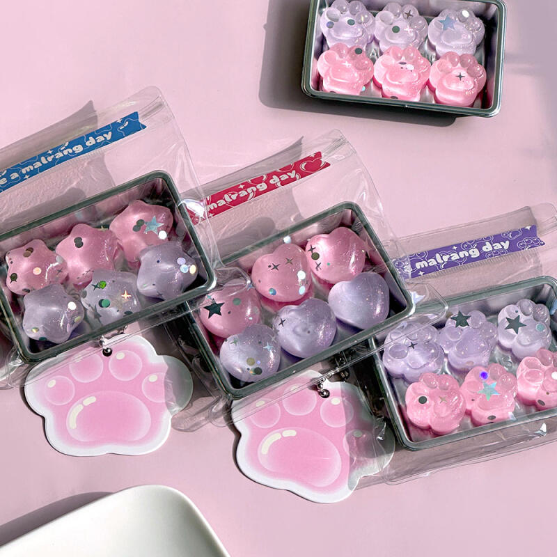 1 Box of 15 Sparkly Pastel Soft Keychains