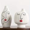 Nordic Hand Painted Face Creative Ceramic Vase Home Living Room Decor Flower Vase Gift