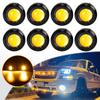 8x Universal 12V Front Grille Light Kit Amber Led Eagle Eye Bulb Running Truck Mark Lamp Grill Fog Rock Hawkeye DRL Raptor Style
