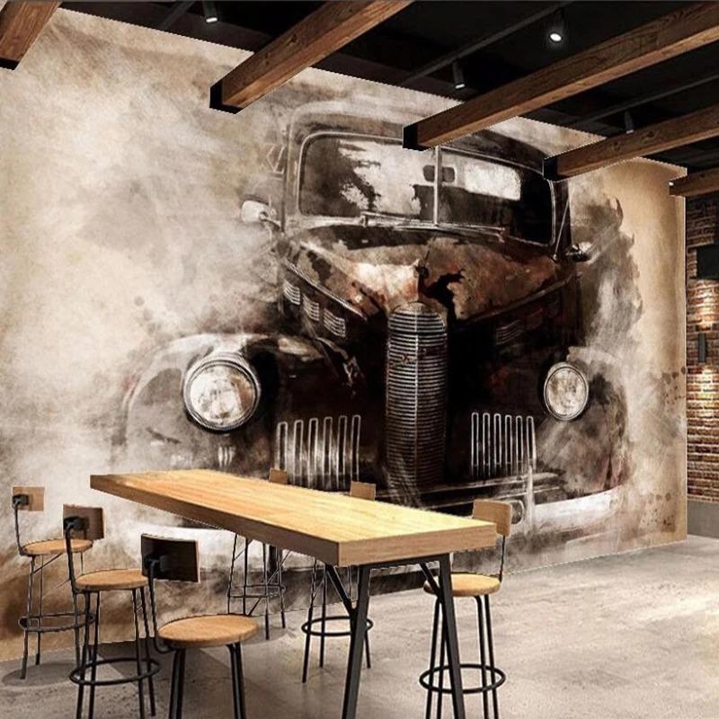 Retro Nostalgic Wallpaper Classic Car Mural Study Living Room Bedroom Backdrop 3d Wall Murals Home Decor
