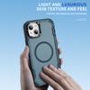 For iPhone 15 Plus/14 Plus Case Compatible with MagSafe Lens Frame Kickstand TPU+PC Shockproof Phone Cover