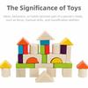 A Set Smooth Edges Wooden Block Set Safe Material Shape Recognition Toy  Young Children