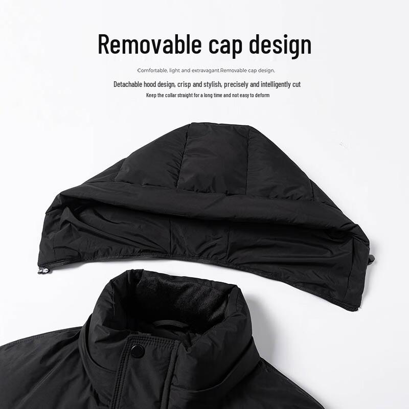 Xuezhongfei Men's Mid-Length Hooded Thickened Down Jacket
