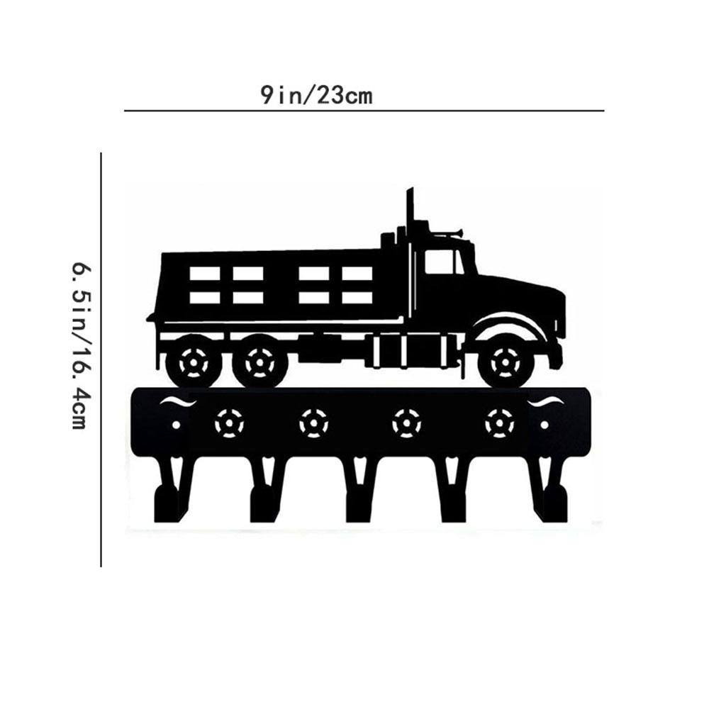 1pc Dump Truck Key Rack Hanger Wall Mounted Hook Up Pretty Artwork Shape Wall-Mounted Hooks Metal Wall Art for Home Decor